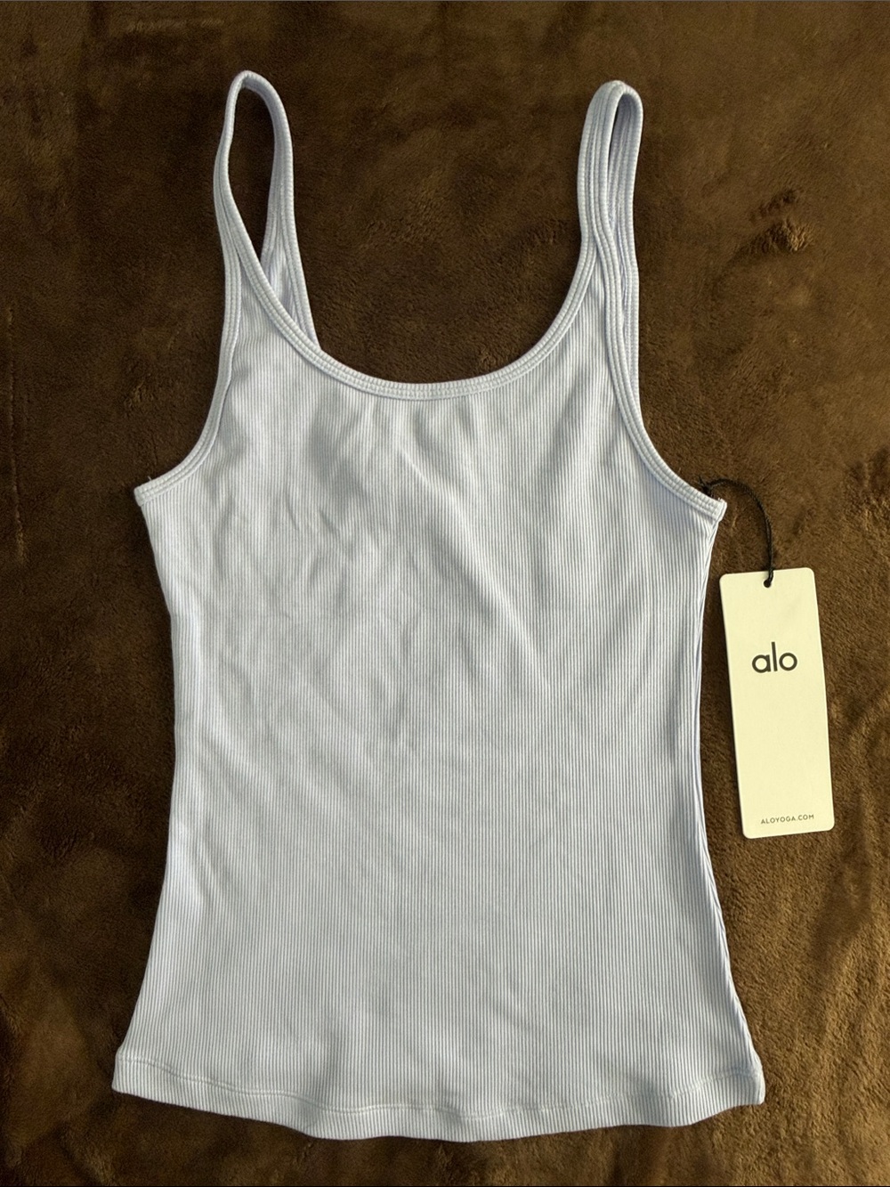Alo Yoga Ribbed Adore Tank | Limited: Light Provence Blue